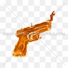 Hand Gun Fire Production Ready Artwork For T - Shirt Printing Water png