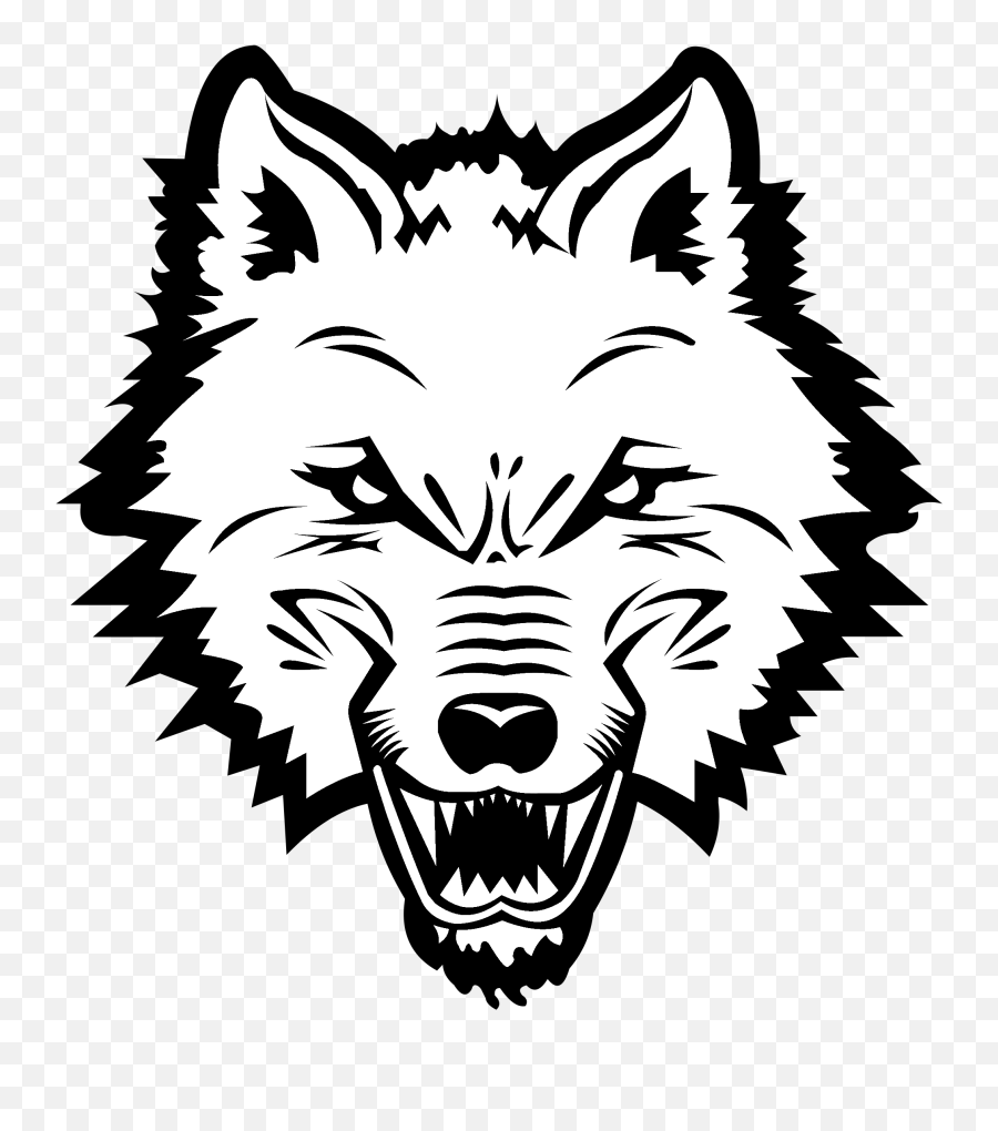 Wolf Outline Png - New England Sea Wolves Logo Black And Wolf Head Vector Png,Wolves Logo