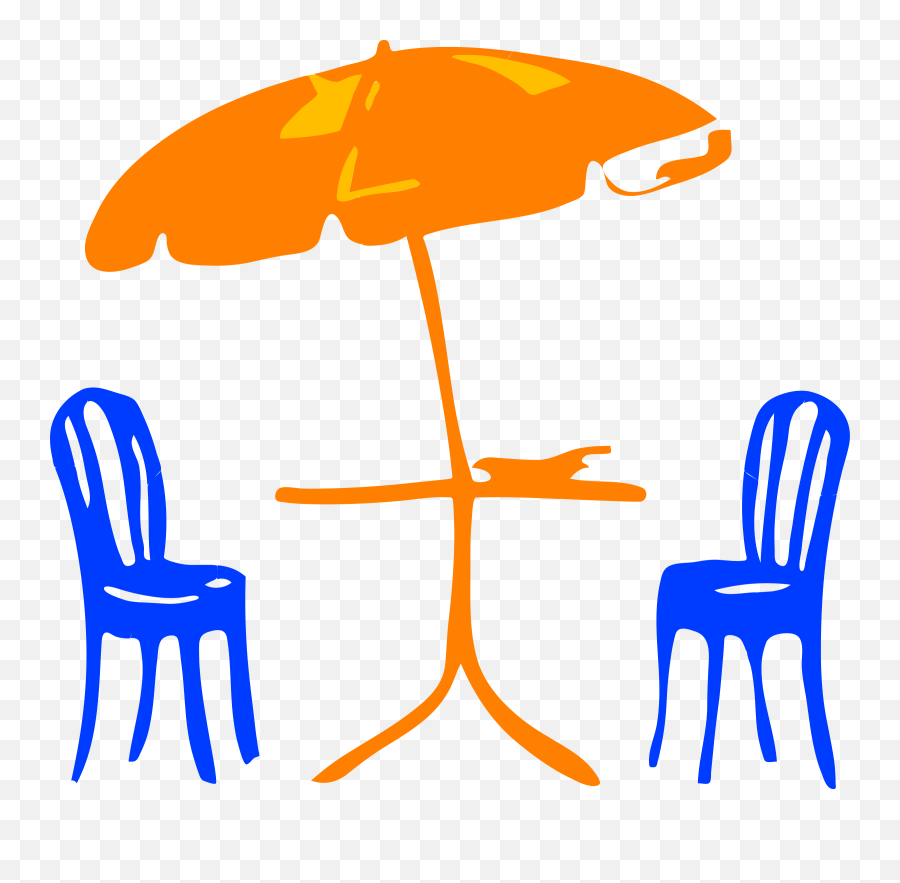 Table With Umbrella And Chairs Png Svg Clip Art For Web - Umbrella Clip Art,Chairs Png