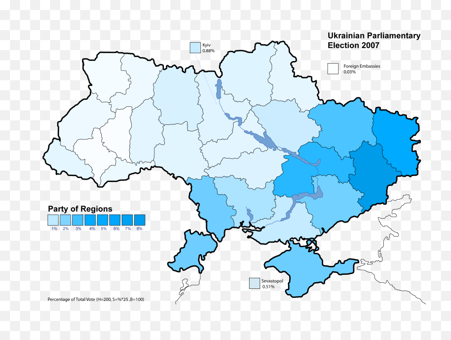 Fileukrainian Parliamentary Election 2007 Porapng - Ukraine Political Division Map,A+ Png