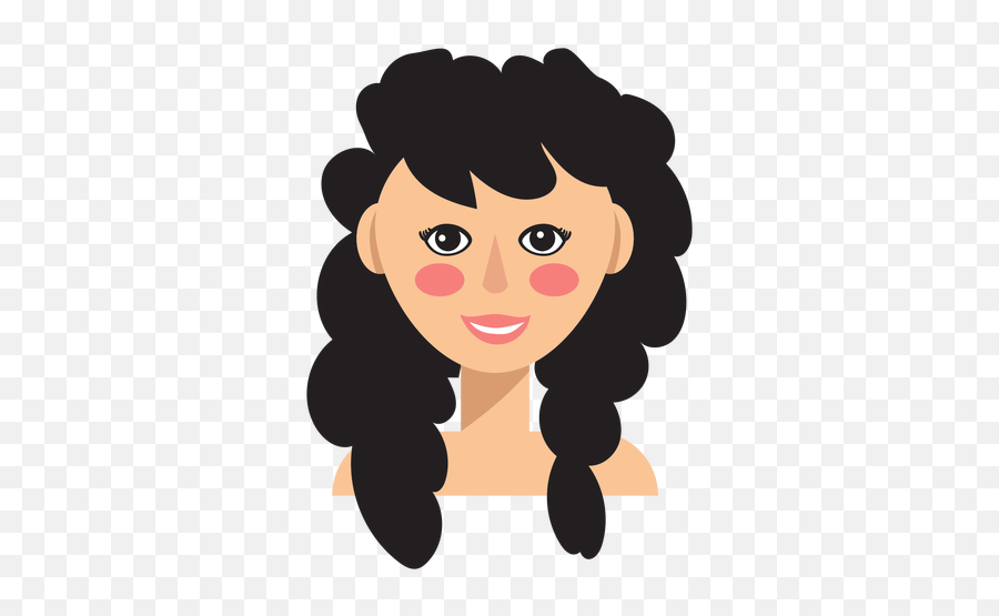 Curly Brunette Hair Woman Avatar - Transparent Png U0026 Svg Mujer Con Cabello Rizado Animada,Female Hair Png