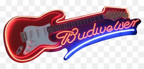 Budweiser Guitar Neon Sign - png