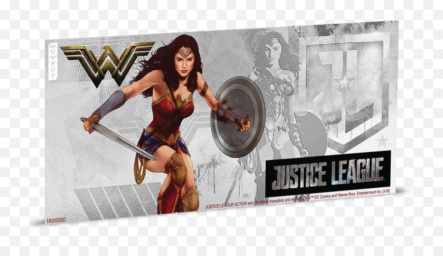 Justice League Series - Wonder Woman 5g Silver Coin Note Justice League Series Superman 5g Silver Coin Note Png,Wonder Woman Transparent