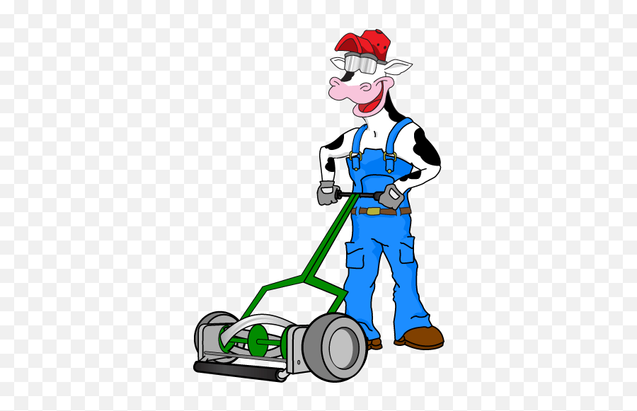 Udderly Dependable Lawn Mowing Service - Mowcow Lawn Cartoon Cow Mowing Lawn Png,Lawn Mower Png