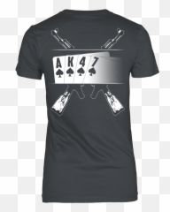 Ak - 47 TShirt Playing cards with AK47 Background Design on Ak For png