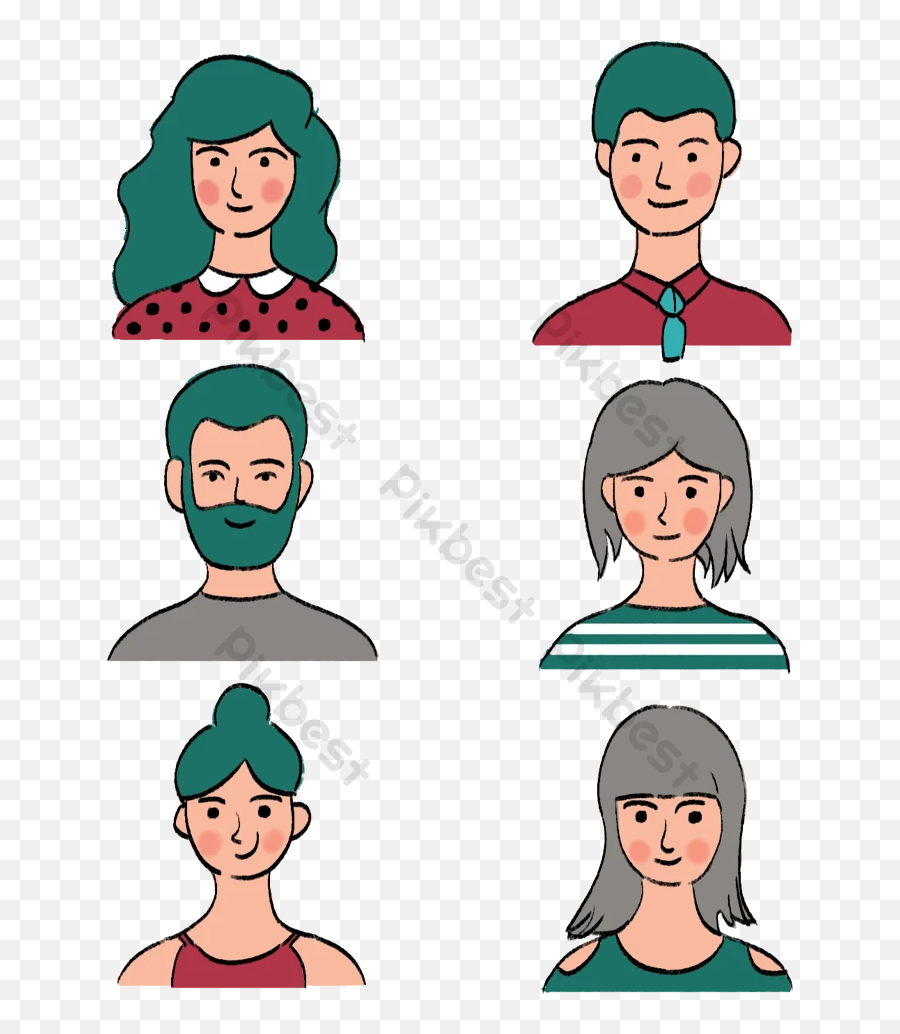 Drawing Minimalist Character Avatar Icons Psd Free - Hair Design Png,Character Icon Png