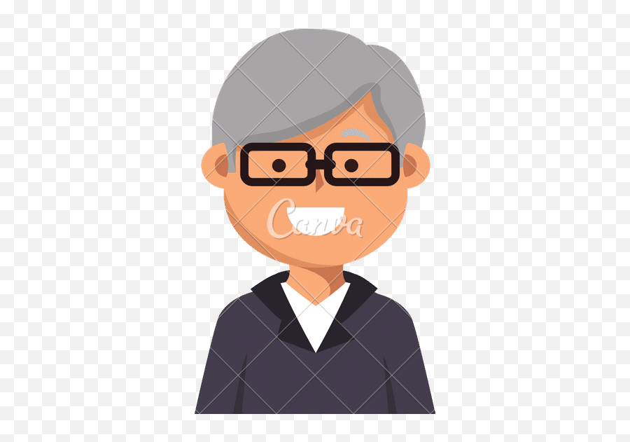 Old Man Character Icon - Canva Grandpa Eyes With Glasses Clipart Png,Old Man Icon