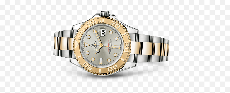 Replica Rolex Yacht - Master Watch Yellow Rolesor Dames Rolex Datejust Staal Rose Goed Png,Rolex Watch Png