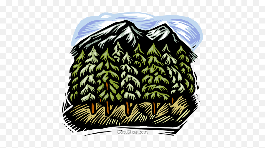 Mountain With Trees Royalty Free Vector Clip Art - Illustration Png,Mountain Clipart Transparent