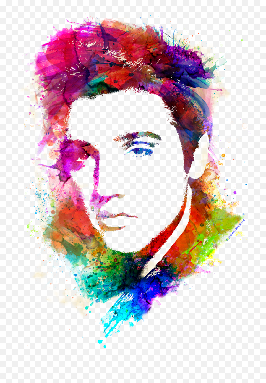 Download Hd Elvis Presley Watercolor - Elvis Presley Watercolor Png,Elvis Png