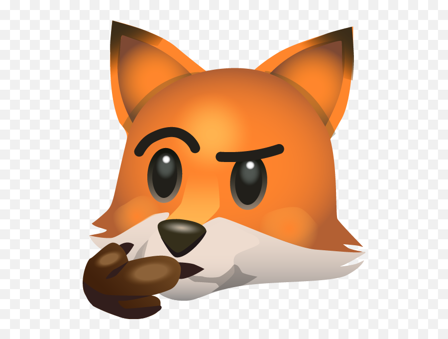 Download A Fox Thinking Emoji - Cartoon Png Image With No Thinking Fox,Thinking Emoji Png