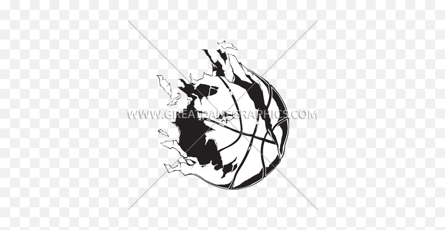 Basketball Exploding Ball Production Ready Artwork For T - Exploding Basketball Vector Png,Basketball Vector Png
