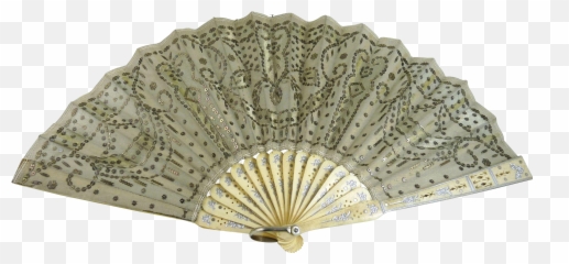 Download Hd Antique Victorian Hand Fan Tulle And Sequins - Umbrella Png,Sequins Png