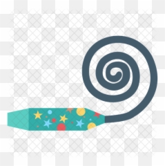 Party Horn Bold Line Icon Of Flat Style - Horizontal png