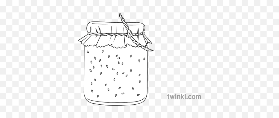 Strawberry Jam Jar Black And White Illustration - Twinkl Mince Pies Illustration Pies Png,Jelly Jar Png