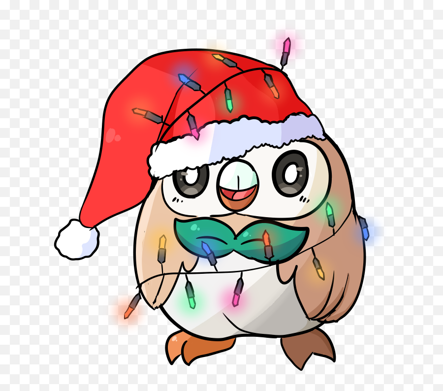 Pokemon Rowlet Christmas Sticker - Christmas Gif Transparent Background Png,Rowlet Png