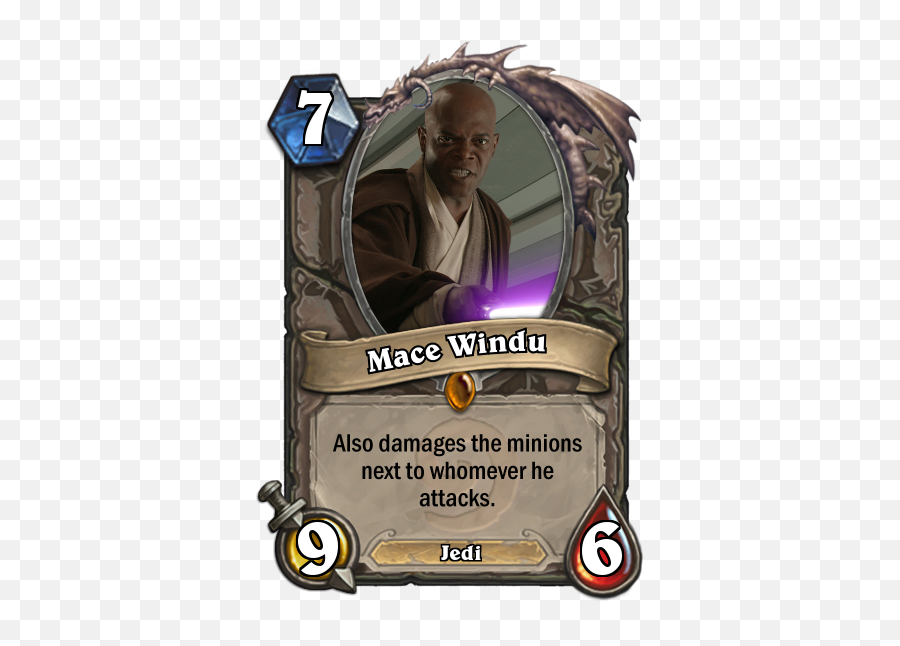 Star Wars Meets Hearthstone In This Amazing Mashup - Hearthstone Overwatch Card Back Png,Mace Windu Png