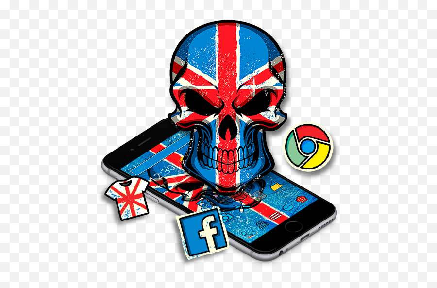 Union Jack Flag Skull Theme U2013 Apps Bei Google Play - Smartphone Png,Deutschland Flagge Icon