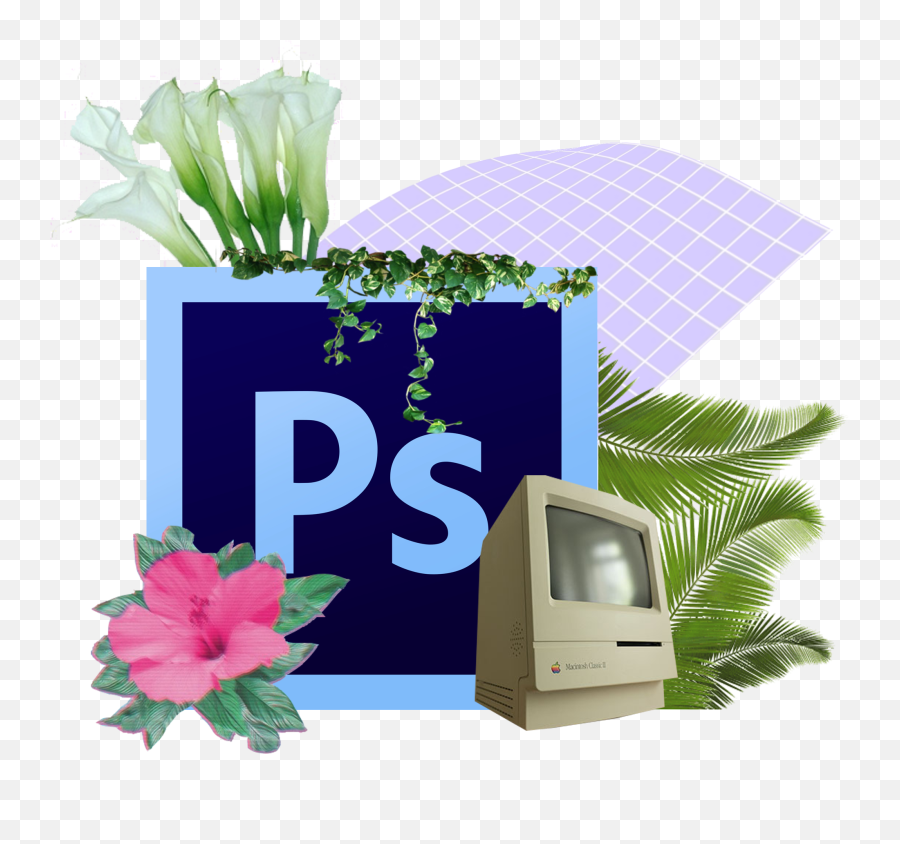 Photoshop Vaporwave Icon - Photoshop Vaporwave Icon Png,Look Here Icon