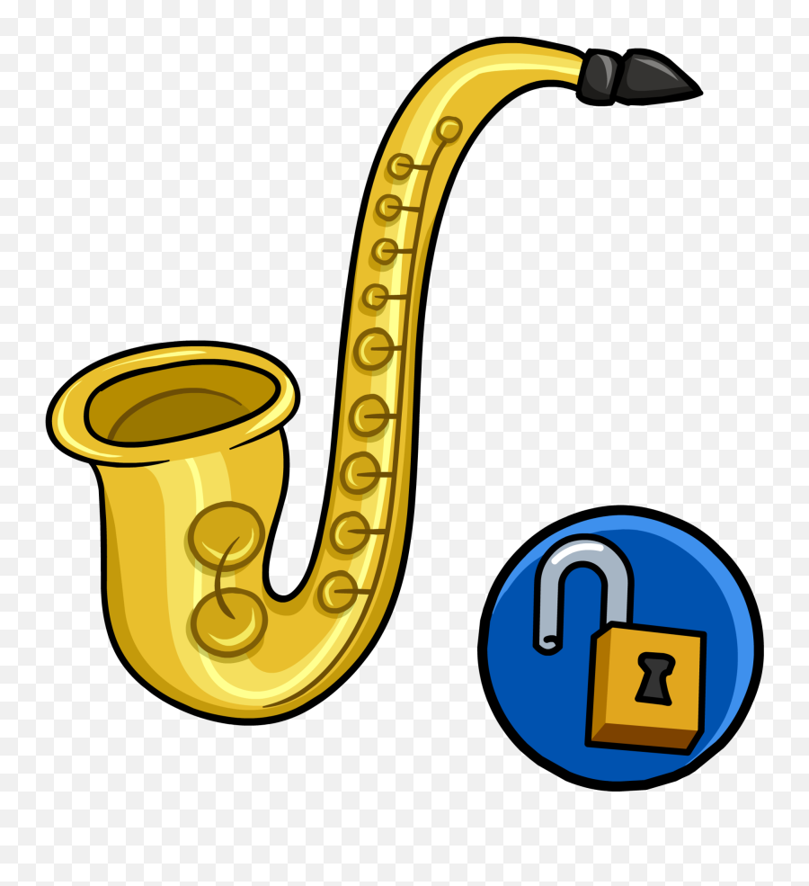 Saxophone Clipart Yellow - Club Penguin Saxophone Club Penguin Saxophone Png,Saxophone Transparent Background