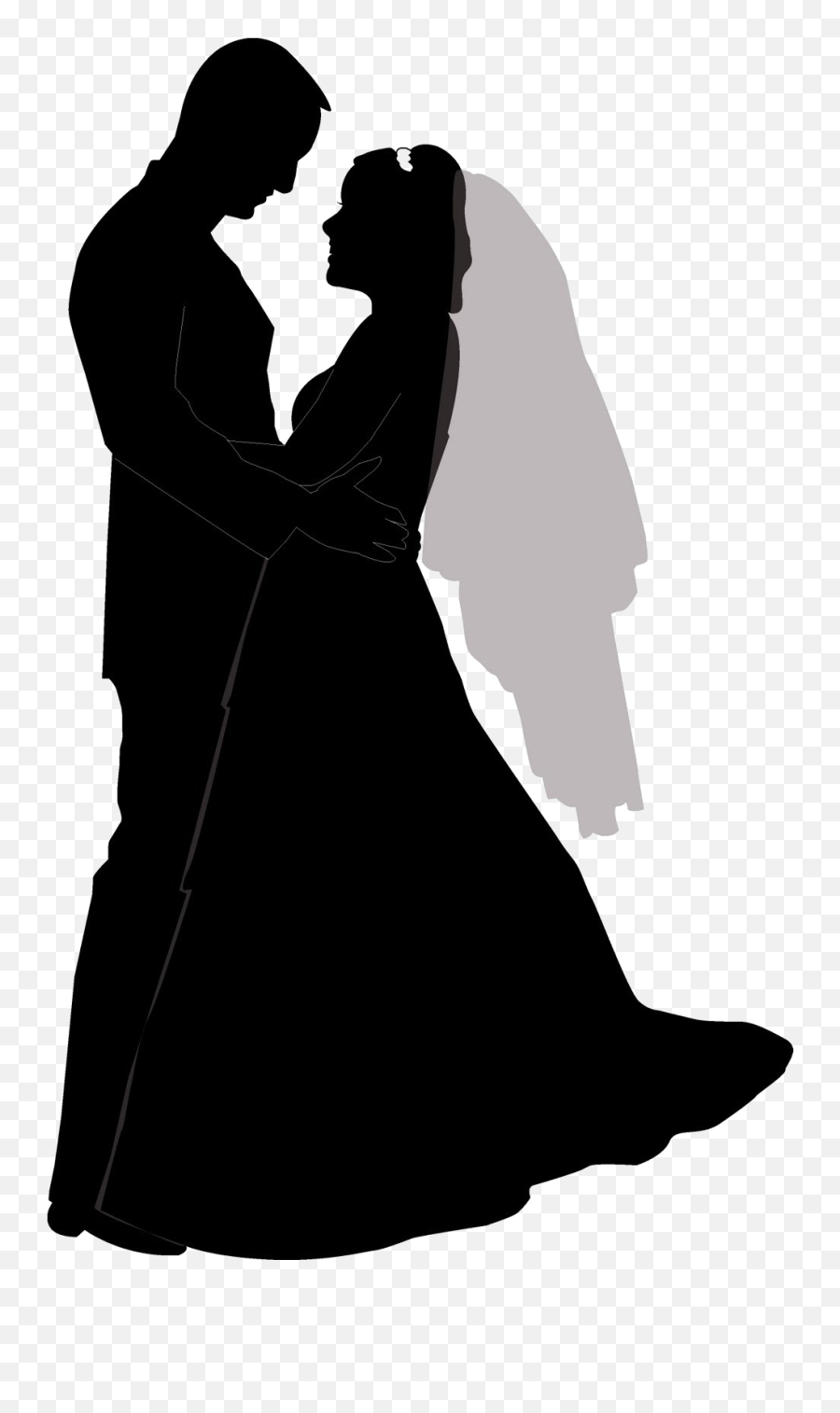 Wedding Couple Silhouette Png Free - Wedding Couple Silhouette Png,Married Couple Png