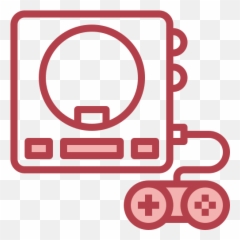 Console Icon From Game Night Pack Style - Red Download Mathe png