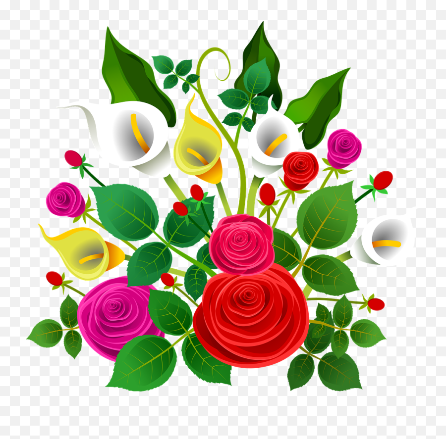 Illustration Flowers Bouquet - Free Image On Pixabay Garden Roses Png,Flower Bouquet Png