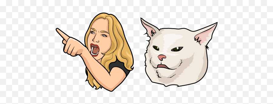 Woman Yelling - Woman Yelling At Cat Meme Drawing Png,Meme Transparent