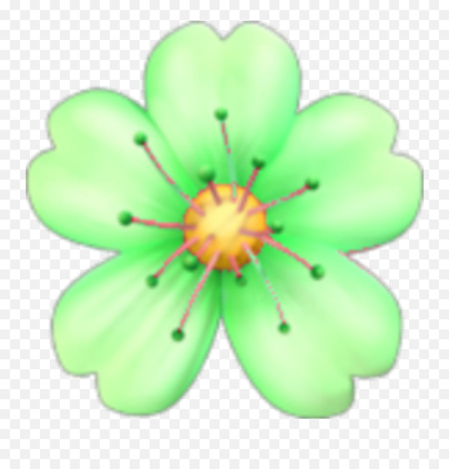 Green - Emoji Flor Png,Flower Emoji Png