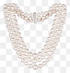 Strand Of Pearls Png - Mikimoto Triple Necklace