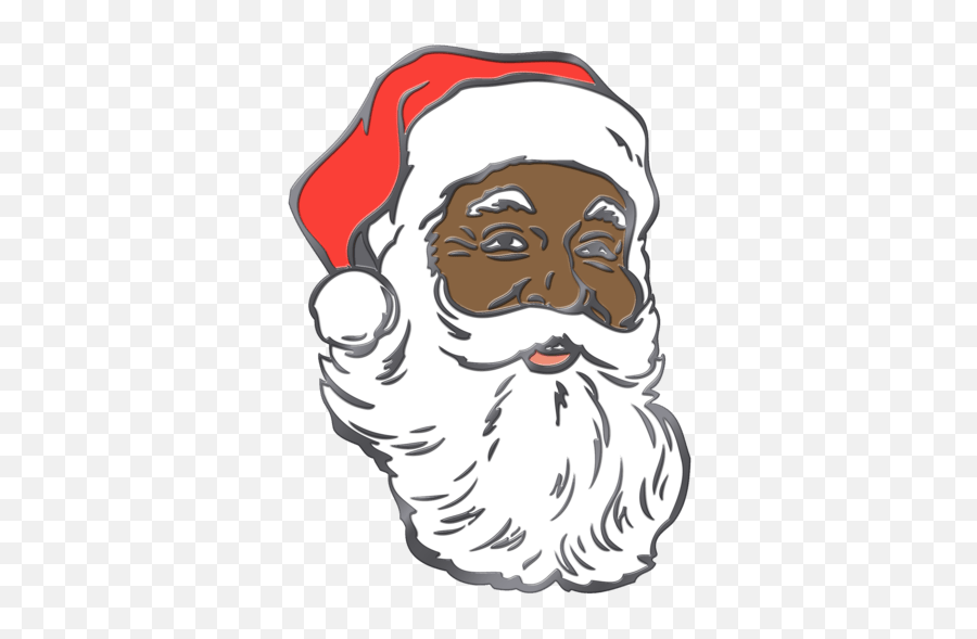 Black Santa Claus Illustration - Black Santa Claus Face Png,Santa Transparent Background