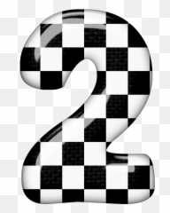 Download Numbers Numero 24 Numeros - Black And White Checkered Number 2 Png,2 Png