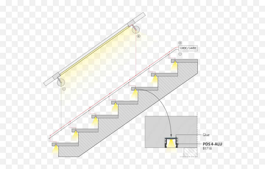 Led Stair Lights - Klus Design Stair Lighting Detail Png,Stair Png