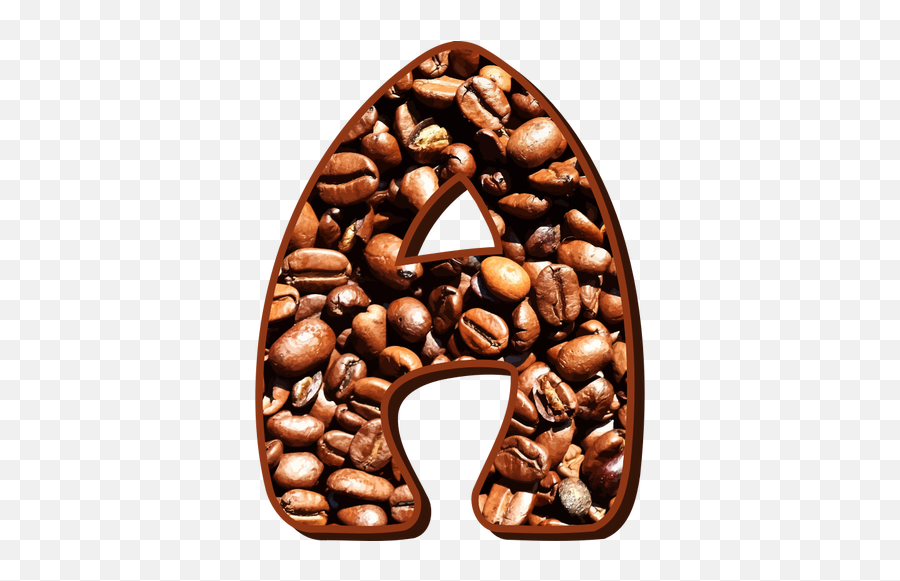 Coffee Beans In Letter A Free Svg - Letras Con Granos De Cafe Png,Coffee Beans Png