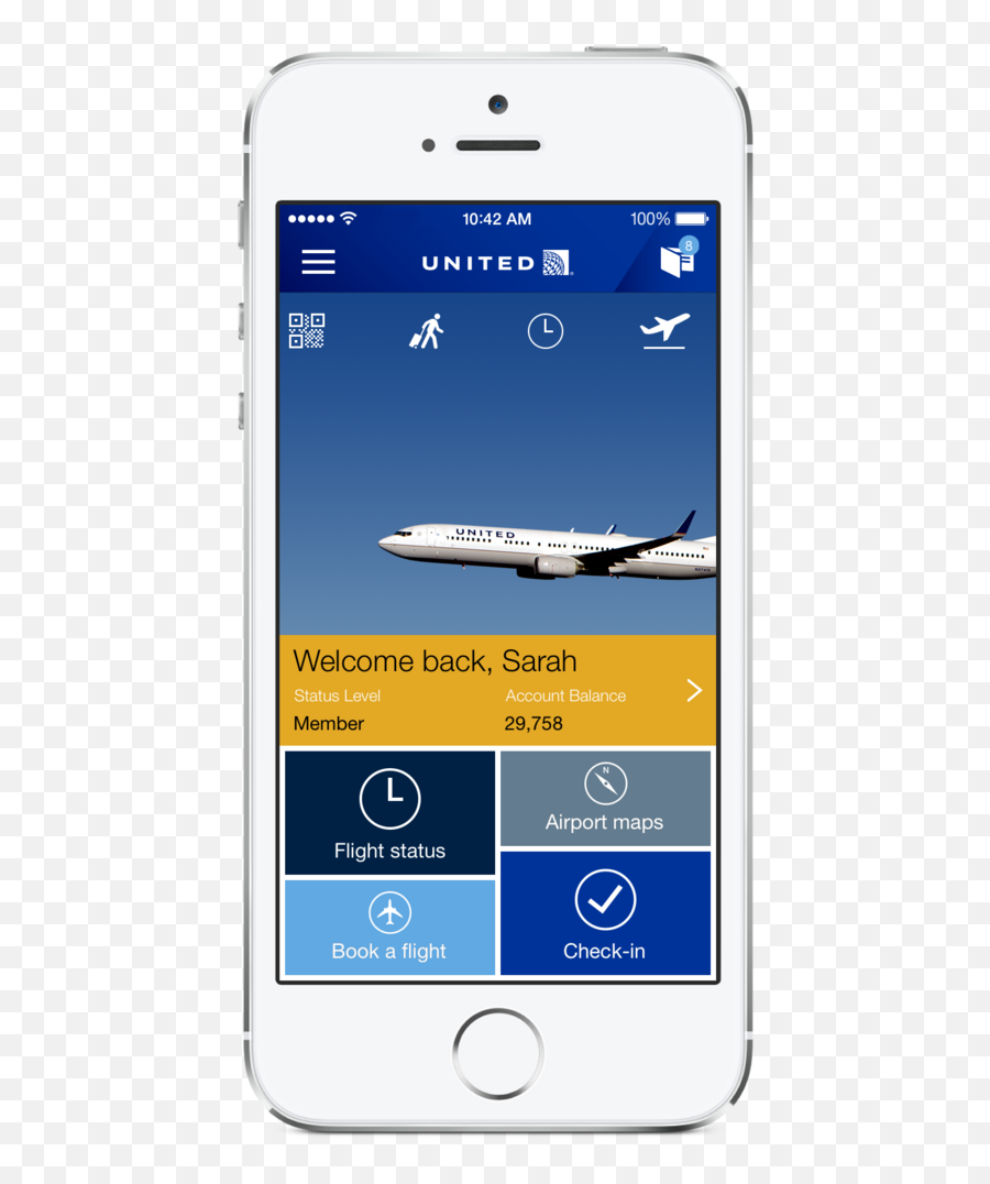 United Airlines Introduces New Iphone App - Chicago Business Sign Out On Mileage Plus United App Png,United Airlines Png