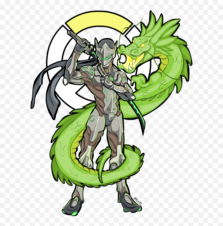 Overwatch Drawings Genji Clipart - Genji Overwatch Coloring Pages Png,Overwatch Genji Png