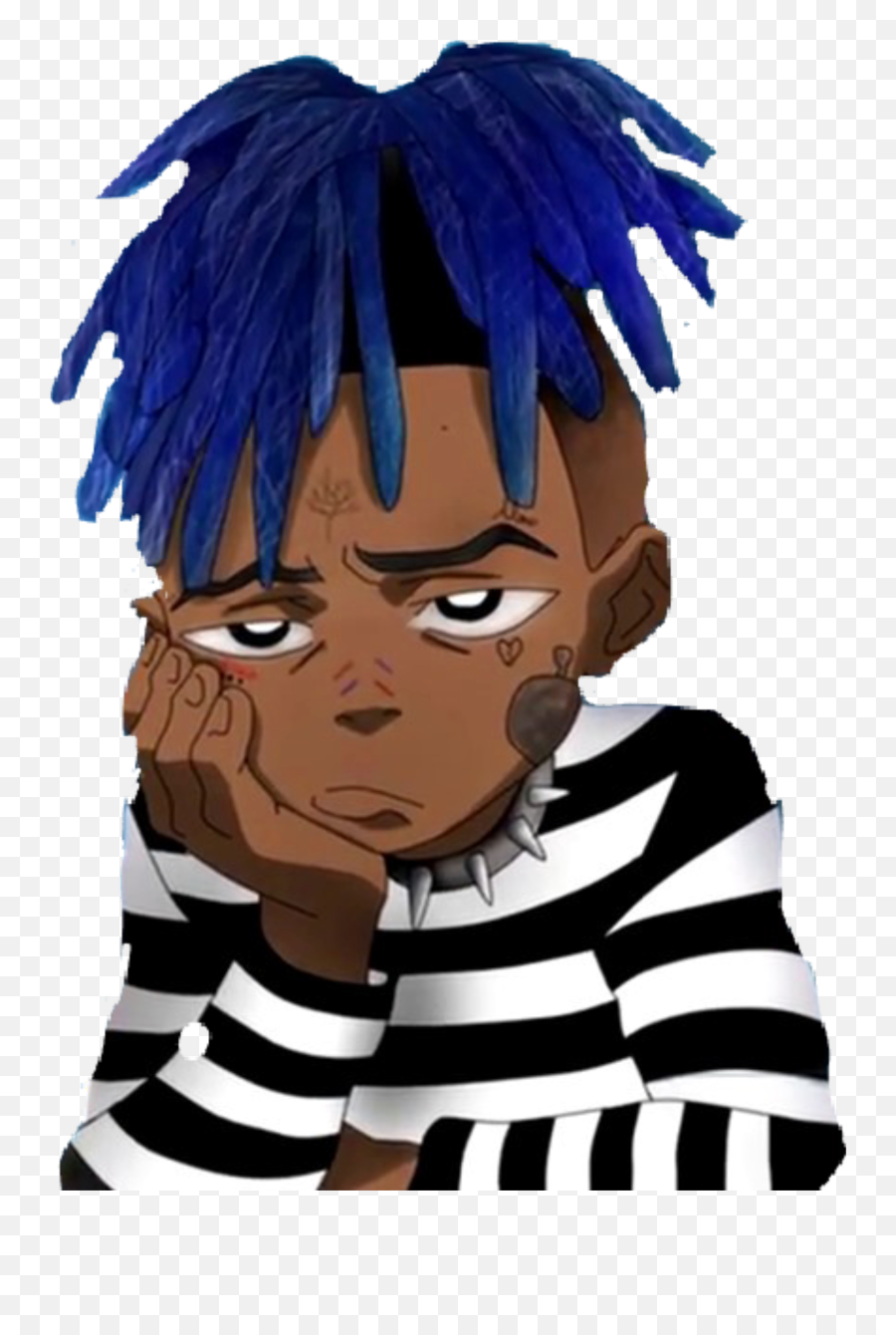 Cartoon Xxxtentacion Blue Hair Png - Xxxtentacion Cartoon,Xxxtentacion Png