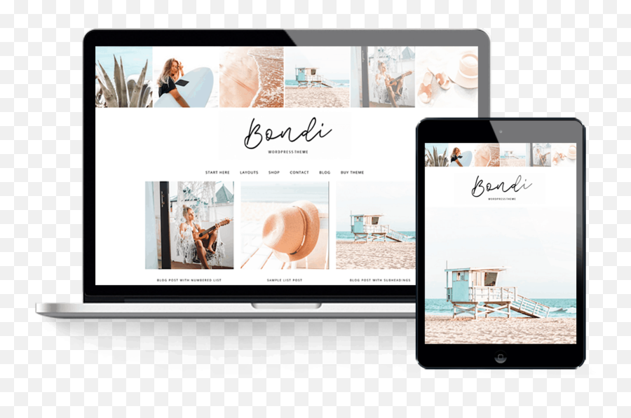 Bondi Travel Wordpress Theme - Feminine Blog Wordpress Themes Png,Feminine Logo