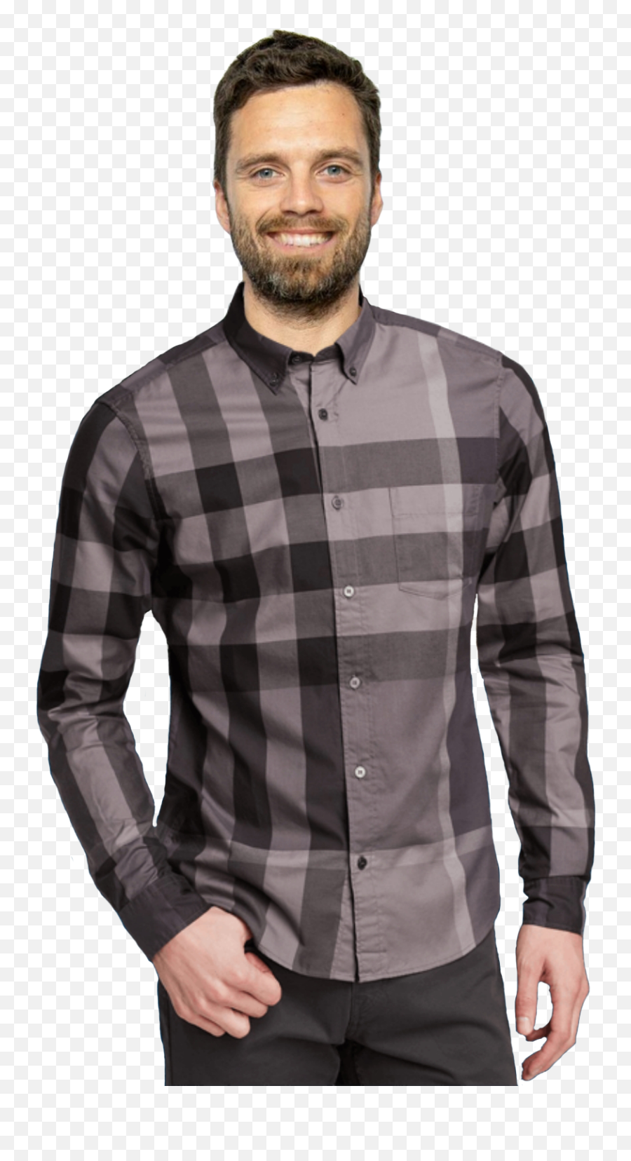 Mens Tops Men Casual Button Down Shirt - Mens Burberry Button Down Shirt Png,Sebastian Stan Transparent