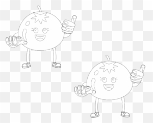 Tomato Kids Outline Vector Icon - Fictional Character png