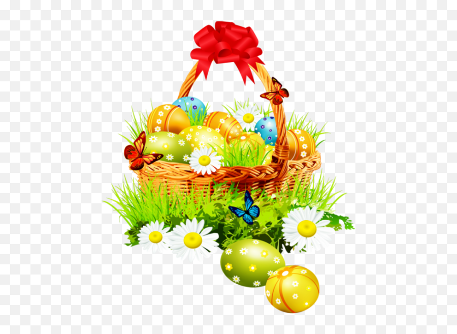 Easter Bunny Egg Basket - Best Gift Beautiful Easter Basket Flowers Eggs Png,Grunge Background Png
