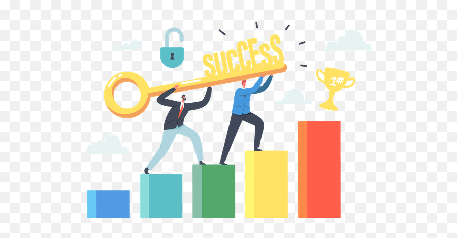 Best Premium Team Of Business People Holding Golden Key - Key To Success Cartoon Png,Gold Key Icon