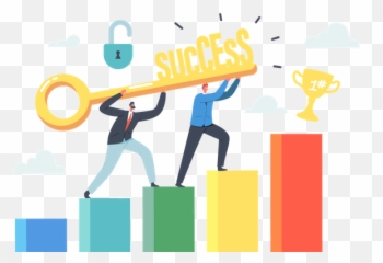 Best Premium Team Of Business People Holding Golden Key - To Success Cartoon png