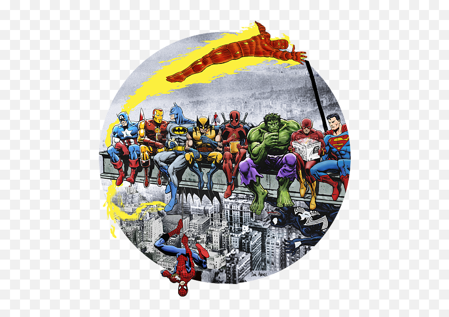 Marvel Dc Superheroes Lunch Atop Skyscraper Again Face Mask - Lunch Atop A Skyscraper Marvel Png,Superhero Icon Posters