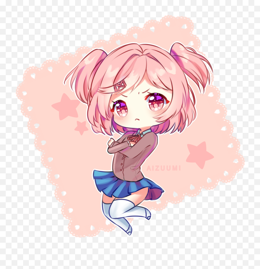 Natsuki - Doki Doki Literature Club Chibi Png Download Doki Doki Literature Club Natsuki Chibi,Chibi Png