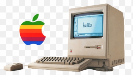 Vintage Apple Computer With Logo Transparent Png - StickPNG