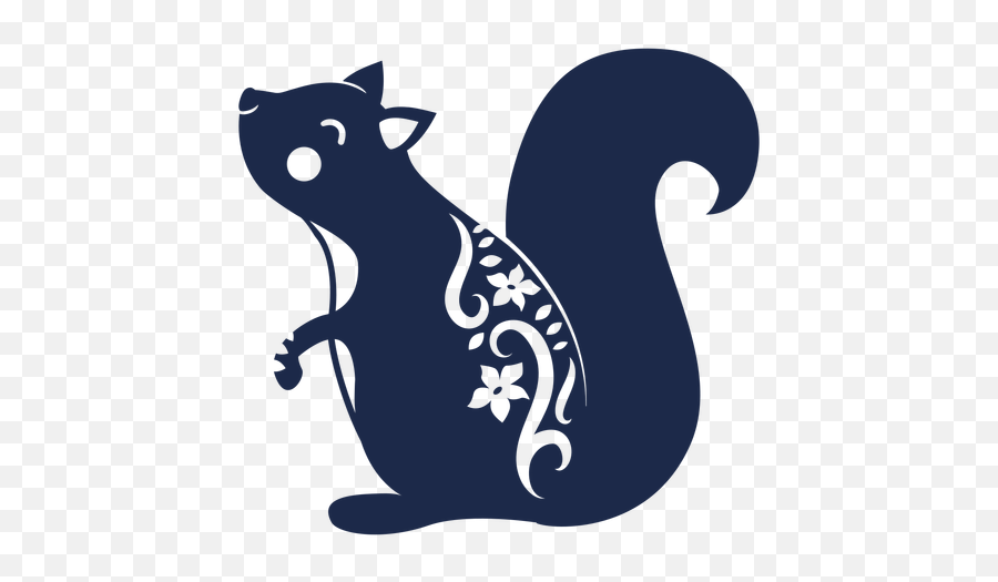 Squirrel Flower Pattern Ornament Illustration - Transparent Squirrel Logo Png Transparent,Squirrel Transparent Background