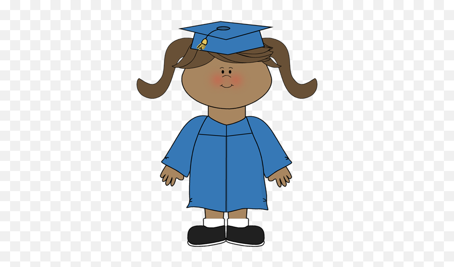 Graduation Girl Clipart - Kindergarten Kids Clip Art Graduation Png,Graduation Clipart Png