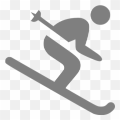 Gray Skiing Icon - Transparent Clipart png