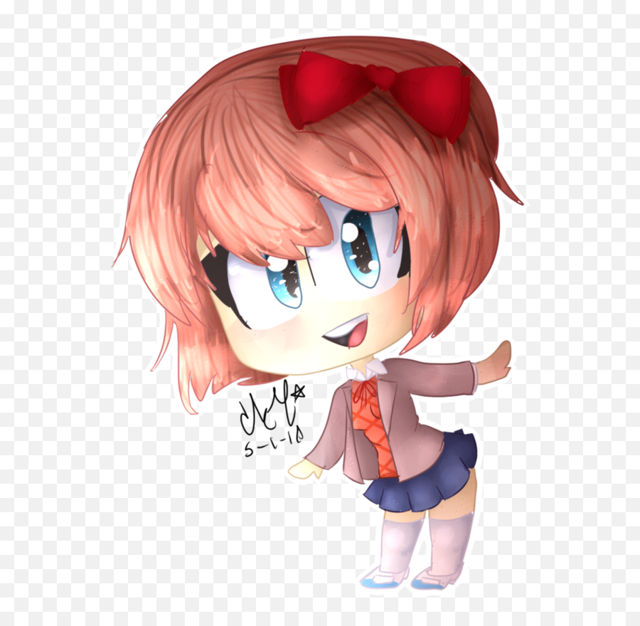 Doki Literature Club - Chibi Ddlc Sayori Png,Monika Png